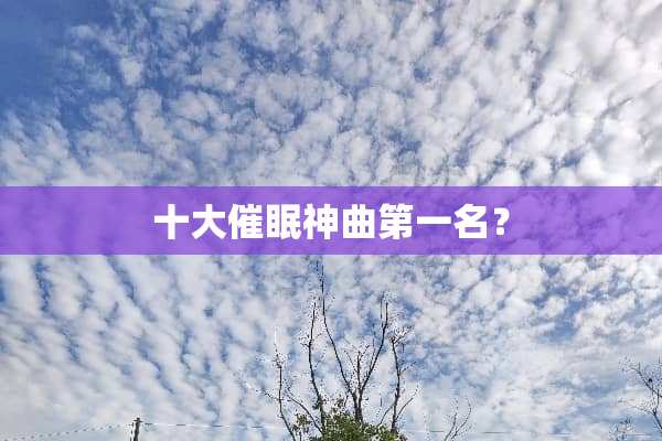 十大**神曲第一名？