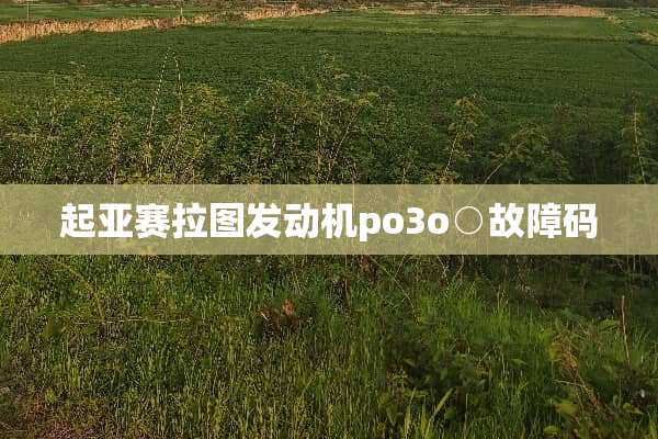 起亚赛拉图发动机po3o○故障码
