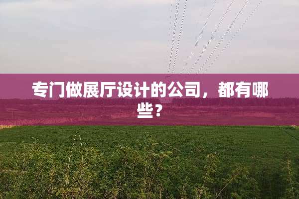 专门做展厅设计的公司，都有哪些？