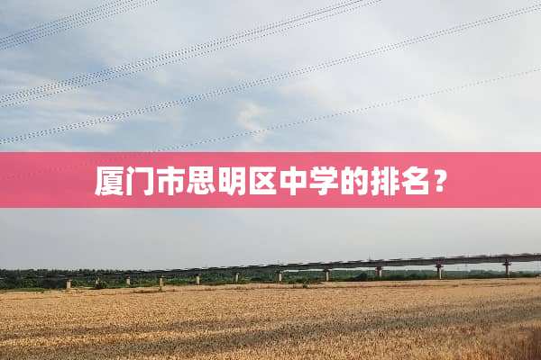 厦门市思明区中学的排名？