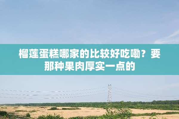 榴莲蛋糕哪家的比较好吃嘞？要那种果肉厚实一点的