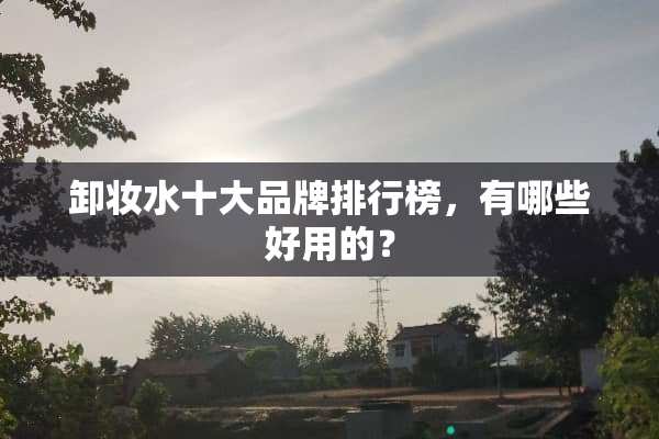 卸妆水十大品牌排行榜，有哪些好用的？