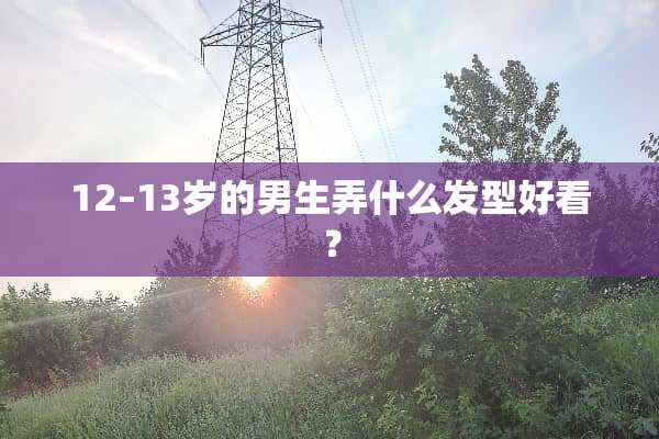 12–13岁的男生弄什么发型好看？