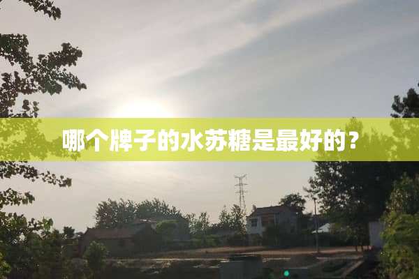 哪个牌子的水苏糖是最好的？