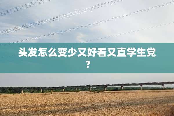 头发怎么变少又好看又直学生党？