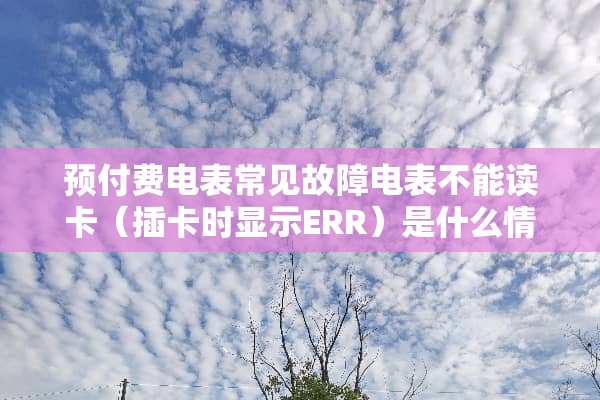 预付费电表常见故障电表不能读卡（插卡时显示ERR）是什么情况？