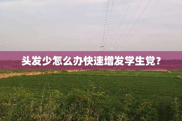 头发少怎么办快速增发学生党？