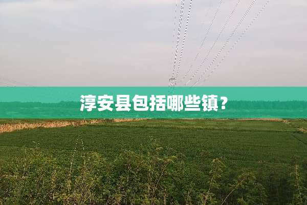 淳安县包括哪些镇？
