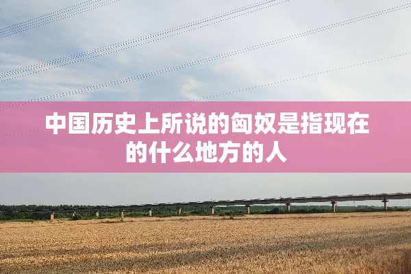 中国历史上所说的匈*是指现在的什么地方的人