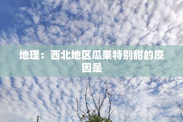地理：西北地区瓜果特别甜的原因是