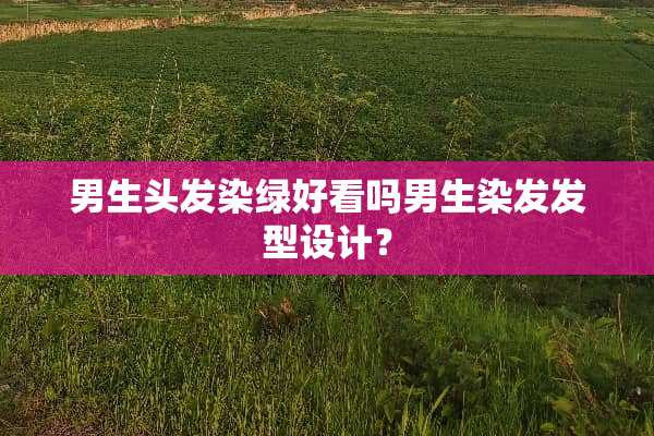 男生头发染绿好看吗男生染发发型设计？
