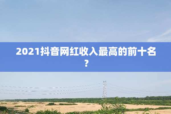 2021抖音网红收入最高的前十名？