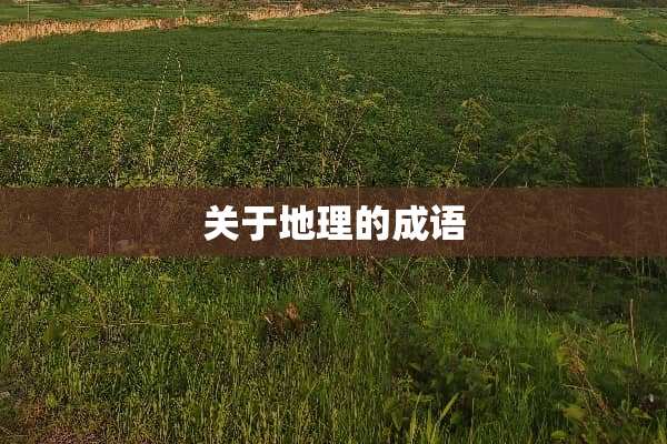 关于地理的成语