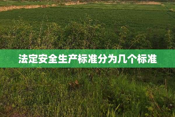 法定安全生产标准分为几个标准