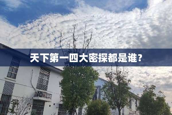 天下第一四大密探都是谁？