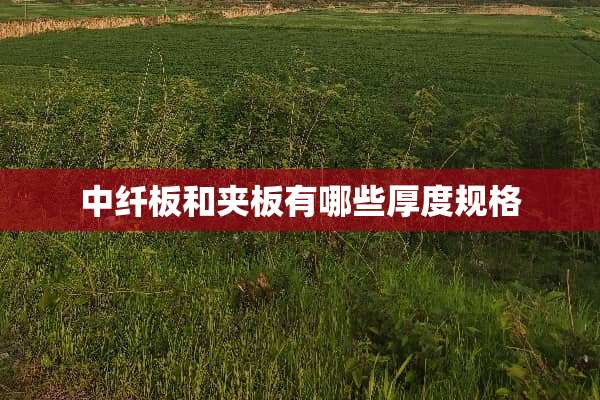 中纤板和夹板有哪些厚度规格