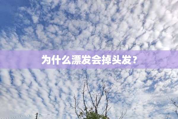 为什么漂发会掉头发？