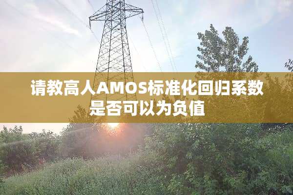 请教高人AMOS标准化回归系数是否可以为负值