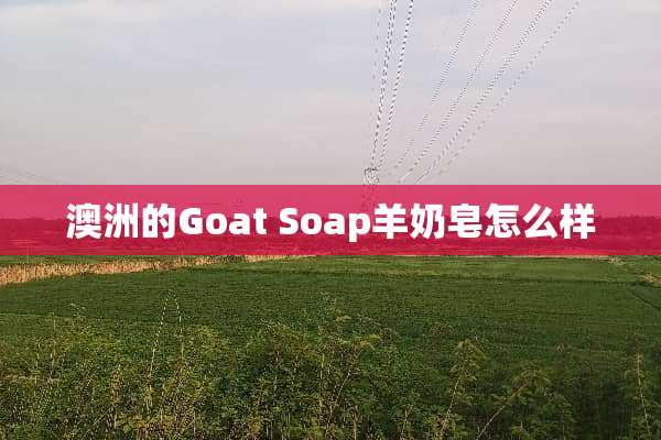 澳洲的Goat Soap羊奶皂怎么样