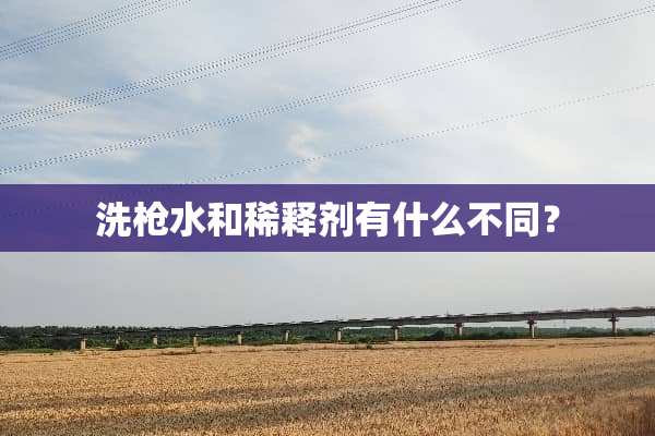 洗*水和稀释剂有什么不同？