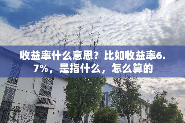 收益率什么意思？比如收益率6.7%，是指什么，怎么算的