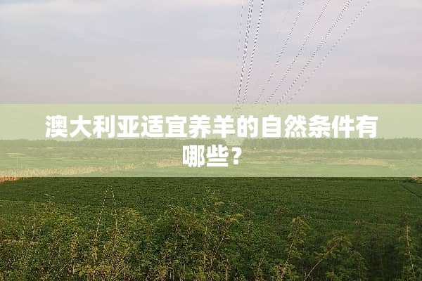 澳大利亚适宜养羊的自然条件有哪些？
