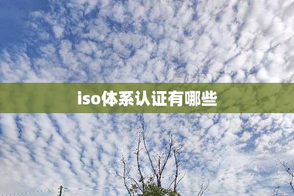 iso体系认证有哪些