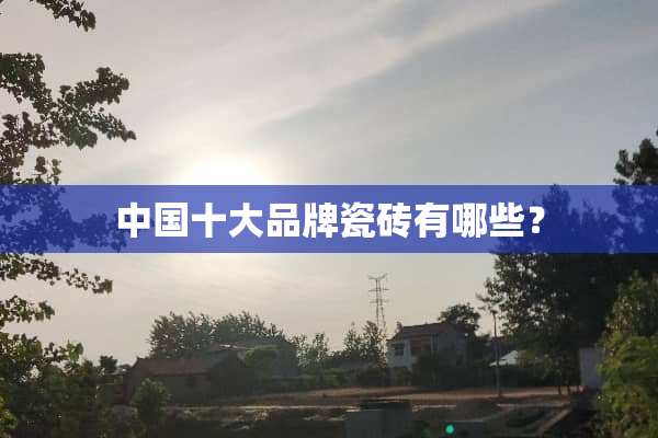 中国十大品牌瓷砖有哪些？