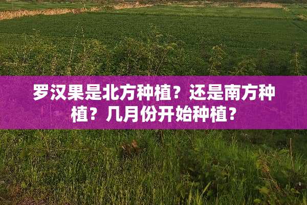 罗汉果是北方种植？还是南方种植？几月份开始种植？