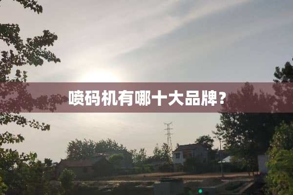 喷码机有哪十大品牌？