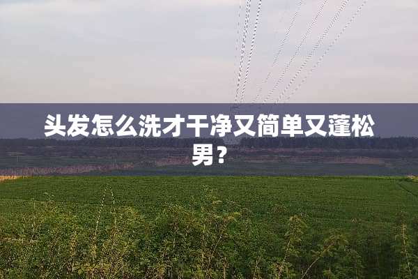 头发怎么洗才干净又简单又蓬松男？