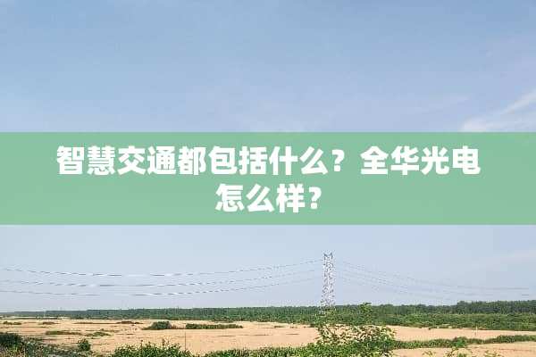 智慧交通都包括什么？全华光电怎么样？