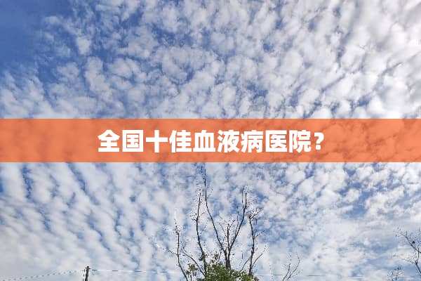 全国十佳血液病医院？