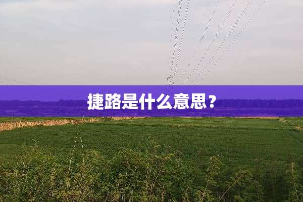 捷路是什么意思？