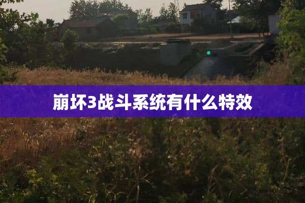 崩坏3战斗系统有什么特效