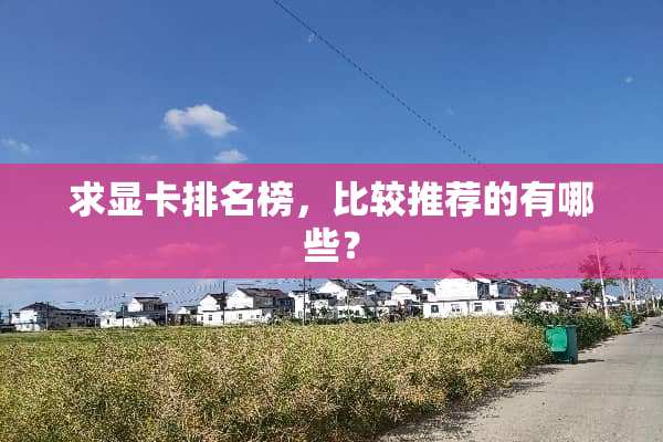 求显卡排名榜，比较推荐的有哪些？