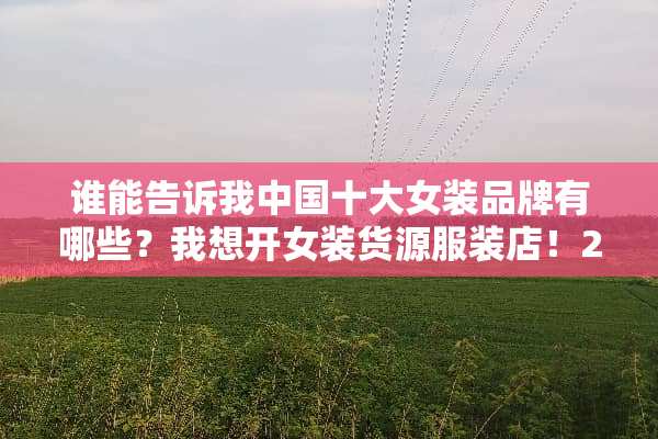 谁能告诉我中国十大女装品牌有哪些？我想开女装货源服装店！20258