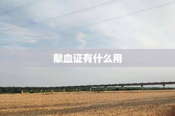 献血证有什么用