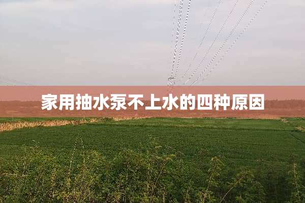 家用抽水泵不上水的四种原因