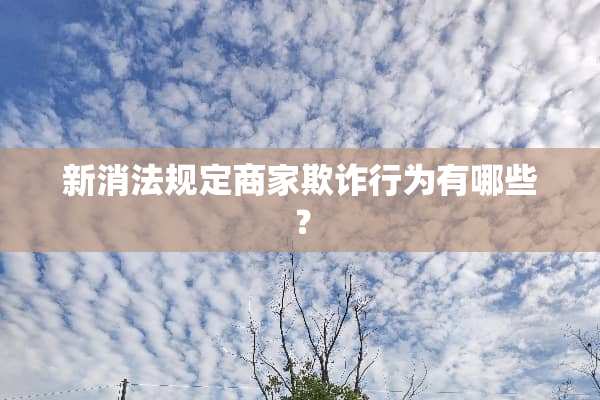 新消法规定商家欺诈行为有哪些？
