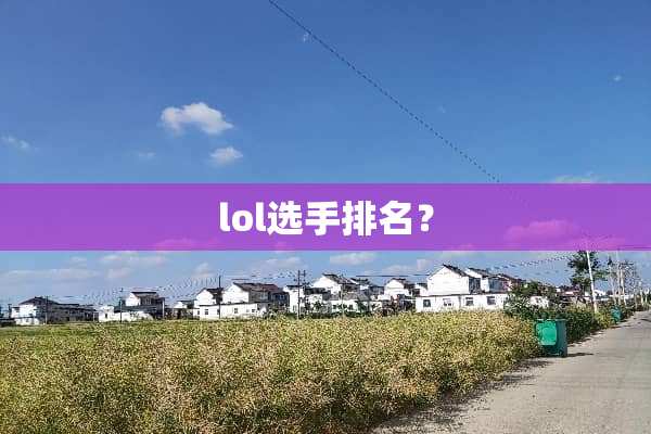 lol选手排名？