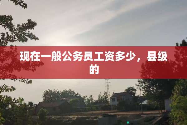 现在一般公务员工资多少，县级的