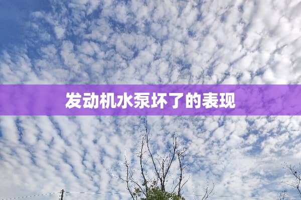 发动机水泵坏了的表现