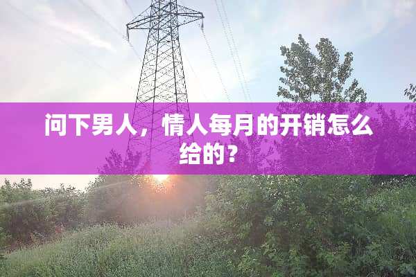 问下男人，**每月的开销怎么给的？