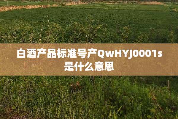 白酒产品标准号产QwHYJ0001s是什么意思