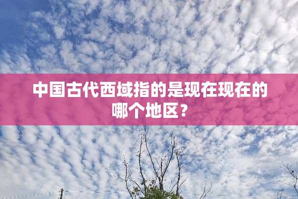 中国古代西域指的是现在现在的哪个地区？
