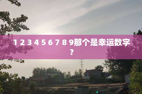 1 2 3 4 5 6 7 8 9那个是幸运数字？
