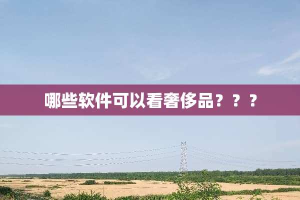 哪些软件可以看奢侈品？？？
