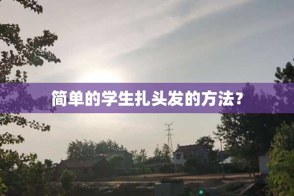 简单的学生扎头发的方法？