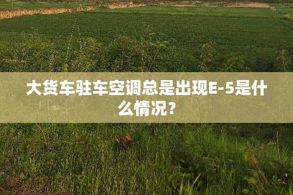 大货车驻车空调总是出现E-5是什么情况？